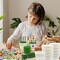 24 Set Garden Plastic Pot Craft Kit,DIY Flower Plant Crafts with Adhesive Foam Stickers, Pipe Cleaners, Flower Growing Kit for Summer